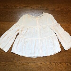 Madewell Tiered Pale Pink Balletcore Blouse